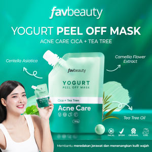 Fav Beauty Yogurt Peel Off Mask - Acne Care With Cica + Tea Tree | Masker Jerawat Penghilang Bekas Jerawat Komedo Exfoliasi Wajah SkinCare Acnes Fav Beauty Official Store