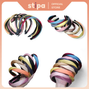 STIPA Bando Motif Tali Lebar Pilin Braid Head Band Piece Hair Accessories Bandana Warna Wanita Anak LZ