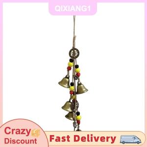 QIXIANG1 Phù Thủy chuông cho cửa Knob cho bảo vệ-chakra Đá chữa bệnh tinh thể phong thủy treo trang trí ngoại giáo trang trí phù thủy chuông
