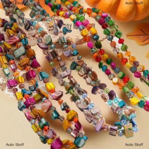 [COD] Auto Stuff สร้อยคอยาวสองชั้นสไตล์โบฮีเมียนสีสันสดใสสำหรับผู้หญิงเครื่องประดับลูกปัดแบบวินเทจของขวัญวันหยุดฤดูร้อนสำหรับผู้หญิง