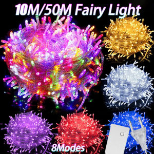 Lampu Raya LED Fairy Light 50M/10M LED String Fairy Light Garland Party Holiday Hari Raya Wedding Outdoor Indoor Decora