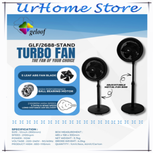 Geloof Powerful Stand Fan 12 / Adjustable Stand Fan / Turbo Fan GLF-2688