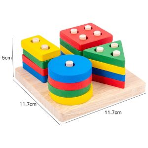 Wooden Educational Toy Gift Set Shape Sorter Toys for Kids Educational Toys Blocks Puzzle Montessori Toy