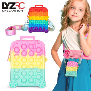 LYZRC Pop It Bag for Girls wallet Luggage Satchel Cute Fidget Stress Relief Toys