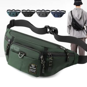 Multi-Pocket Men Waist Fanny Pack Outdoor Sports Large-capacity Solid Color Sling Chest Bag Nylon Anti-theft Bum Hip Bag2026