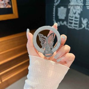 Sáng Tạo Mới Vui Nhộn Lấp Lánh Bướm Từ Giá Đỡ Điện Thoại Đa Năng Ốp Lưng PC Miếng Dán Lười Giá Đỡ - FELAA