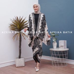 [KL Ready Stock] Set Cardigan Batik Wanita Rok Lilit Baju Kondangan Outer Batik Kimono Kebaya Modern