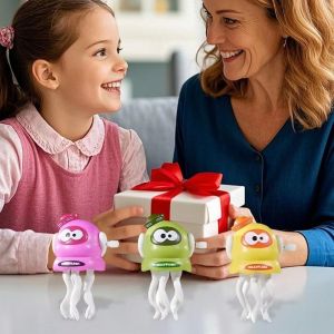 LIEYH แบบโต้ตอบ ของเล่นปลาหมึกเต้นรำไฟฟ้า พลาสติก จำลอง ปลาหมึกเต้นรำเดิน ตุ๊กตาสัตว์แกว่ง คอลเลกชัน ของเล่นปลาหมึกคลานแบบโต้ตอบ สำหรับเด็กเล็ก