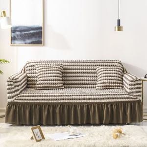 Supermarket [COD]1/2/3/4 Seater Couch Seersucker Skirt Sofa Cover Removable Slipcover Stretch Sofa Protector MY-K-80001