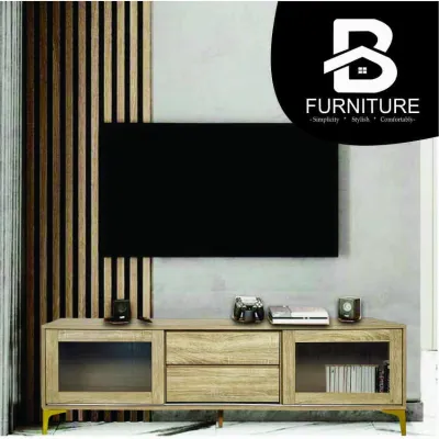 MUJI Style Gold Leg Solid TV Cabinet MUJI TV Cabinet KingSton TV Cabinet