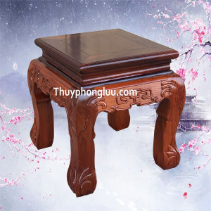 Đôn đế vuông chân chiện kê đồ phòng khách gỗ hương mặt 32.35cm