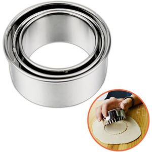 3pcs/set Stainless Steel Round Dumplings Wrappers Molds Set Cutter Maker Tools Round Cookie Pastry