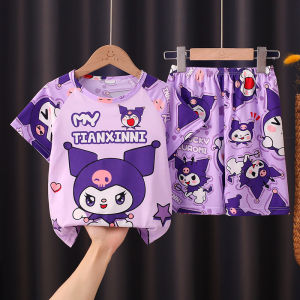 ibaby New Cotton-Polyester Blend Pajamas Set for Girls Cartoon-Themed Sleepwear Sizes 2-12yrs