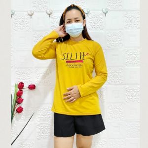 Kaos Lengan Panjang Wanita Dewasa Babyterry Import