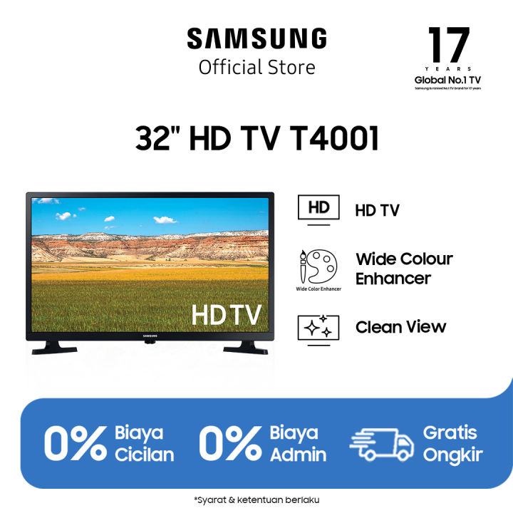 Led Tv Samsung 32 inch 32inch UA32T4001AK UA 32T4001 AK 32T T4001 Digital DVB T2 Garansi resmi Free Packing Kayu