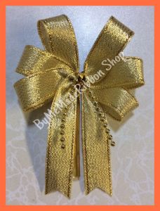 โบว์ติดกล่องของขวัญ โบว์ติดกระเช้า โบว์ติดของรับไหว้ โบว์ผ้า  โบว์สำเร็จทำจากริบบิ้นเนื้อดี ขนาด 9*12 ซม. (ราคา 1  3 และ 10 ชิ้น)