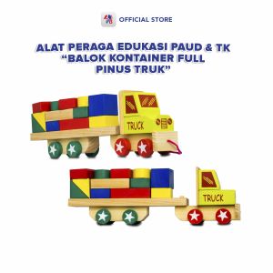 Mainan Edukasi Balok Kayu Balok Truk Kontainer / Puzzle Anak Balok Susun Untuk Anak / UD BAROKAH ALAT PERAGA TK & APE - UD