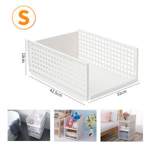Wardrobe Organizer Stackable Drawer Type Storage Basket Layered Cabinet Home Storage Box Interspace Shelf Clothes Organizer Rack Box