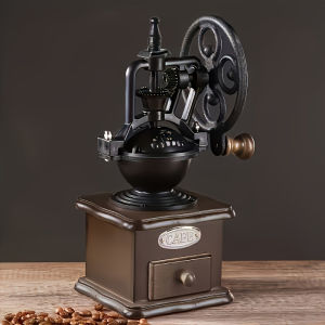 Vixplorn Manual Coffee Grinder Vintage Wooden Coffee Bean Mill Grinding Hand Coffee Maker Machine