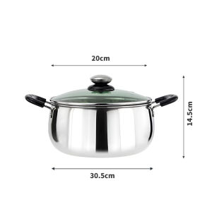 Onetwone 14cm/20cm/24cm nhỏ nồi nấu ăn cảm ứng và bếp ga Nồi sữa mì nồi với vung nồi bằng kính 410 thép không gỉ Nồi mini