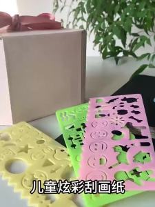 [SG Seller]Art Graffiti Childrens Colorful Scratch Paper A4 Scratch Art Handcraft DIY Creative Sand Painting Paper