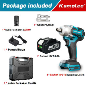 Kamolee Brushless Impact Tool high torsi Brushless impact Baterai 21V 2 Baterai pembuka baut mobil infek buka baut motor Cordless impact baterai asli komplit impact murah berkualitas