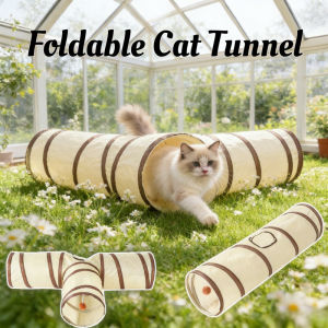 Cat Tunnel Tent Toy Pet Cat Rainbow Sound Paper Crawling Channel Hide House Foldable Maze House
