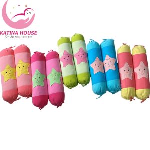 Cặp gối ôm trẻ em 50cm Katina House vải cotton cara thoáng mát êm ái mềm mại phù hợp dưới 1 tuổi