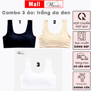 Combo 3 áo tập thể thao WANNABE AL48S áo tập thể thao chất su kiểu dáng ba lỗ không gọng có mút không hằn không cứng