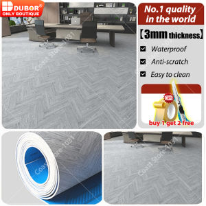 DUBOR Concrete floordirectly use!!! PVC Tiles For Flooring Wooden Design Grain Floor Stickers Marble Vinyl tiles Wear-resistant linoleum for floor aesthetic