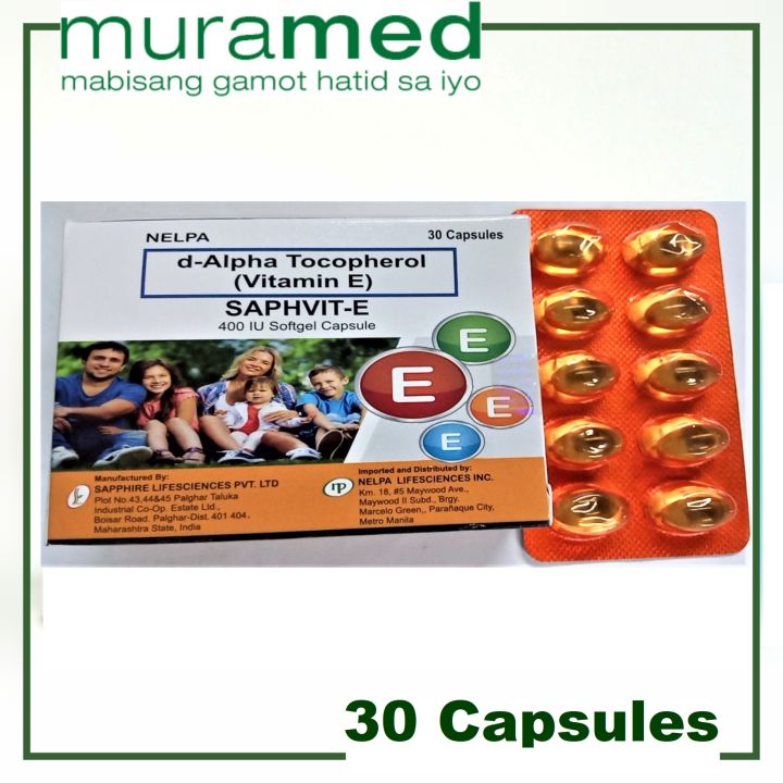 Vitamin E 400 IU (Saphvit-E) Softgel Capsules 30s