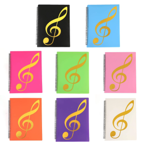 A4 Music Binder Sheet Music Folder Spiral-Bound File Document Folder 40 Pages for Women Men Student School Office Home