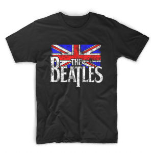 Kaos Band The Beatles Union Flag Rock Legend T Shirt Dewasa Pria Wanita