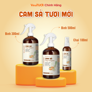 Chai Tinh Dầu Cam Sả Xịt Thơm Phòng Khử Khuẩn Lưu Hương Lâu VINA TƯƠI 100ml/500ml Hương Thơm Tươi Mới