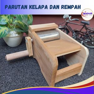 ALAT PARUT KELAPA DAN REMPAH LAINNYA DARI KAYU JATI ASLI