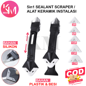 Perapi Lem Silikon Sealant Spreader Spatula Scraper 5in1 Alat Instalasi Dempul Keramik Tembok