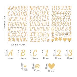 ETQT 3Sheets Self Adhesive Gold Letter Stickers 3D Waterproof 3D Letter Alphabet Stickers Creative Toys Gold Color Metallic Decorative Sticker Scrapbooking