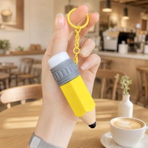 COSTA Pressable Button Fidget Pencil Shape Keychain Novelty 3D Printed Anti-stress Keyring Decompression Portable Calming Pendant For Children