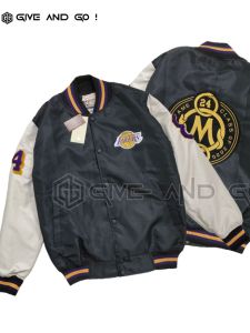 Jaket Varsity Basket ball NBA Los Angeles Lakers Club Logo 8 Full Bordir Premium