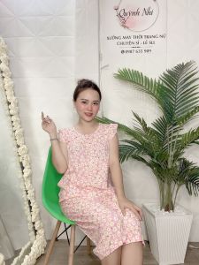 Đồ bộ tole nữ đồ lanh nữ mặc nhà VNXK quần lửng tay cánh tiênhọa tiết hoa nhí [CÓ SIZE] - TL68