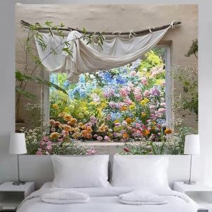 ผ้าแขวนตกแต่งห้องนอนสไตล์โมเนต์ ขยายความรู้สึกความงามของหน้าต่างในสวน