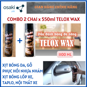 (Combo 2 chai x 550ml) Chai Xịt Bóng Gỗ Da Nhựa Nhiều Bề Mặt Khác Nội Thất Gia Đình Ô Tô Xe Máy Chai Xịt Phục Hồi Nhựa Nhám Telox Wax