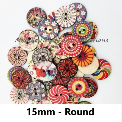 10 Pcs - Butang Kayu Hiasan Comel Wooden Buttons for DIY Arts & Craft Benang Kait & Knitting Bag Accessories 木制纽扣