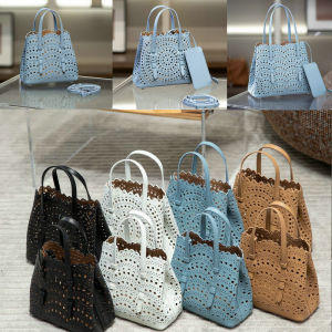 Brand Designer Luxury High Quality Mini Cowhide Shoulder Handbags 2025 Hollow Fashion Large Capacity Genuine Leather Bucket Bag2026