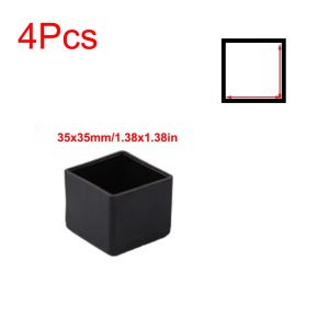 Q-1151 STORE Square Chair Leg Caps Round Non-slip Furniture Leveling Feet Anti-slip Pads Black Pipe Plugs Furniture Protection