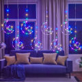 valentines day gift led light curtain decoration for window christmas tree diwali deepavali Valentine decoration fairy light strip led lights for bedroom moon star snowman bell angel deer flash lamp 8 work modes with 220V EU plug. 