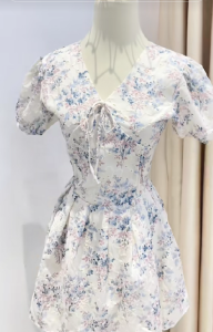 Đầm thiết kế tay bồng chất ren đầm dự tiệc sang trọng Lina Dress
