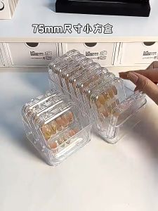Kotak Simpan Kuku Acrylic Nail Tip Storage Box Clear Press On Nails Organizer Case Display Box Jewelry Accessories