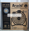 Arashi Spinner Black ARF 16,18,20 RC Kipas Angin Industri Lantai & Dinding 16,18,20 Inch 2in1 + Remote / 3 Speed Button SNI. 