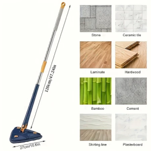 4Pcs Spin Mop Floor mop Self Wash Triangle Mop Rotatable Cleaning Mop Flat Mop Dust Mop